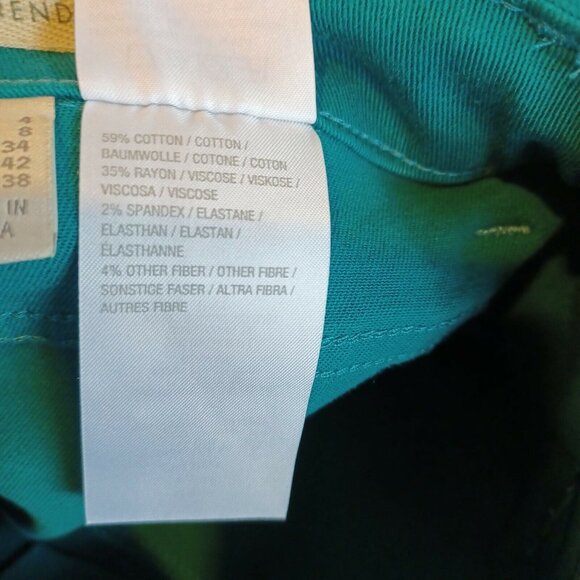 Women Pant Sz 4 Logo By Lori Goldstein Stretch Twill Boyfriend dark cyan - Picture 6 of 8